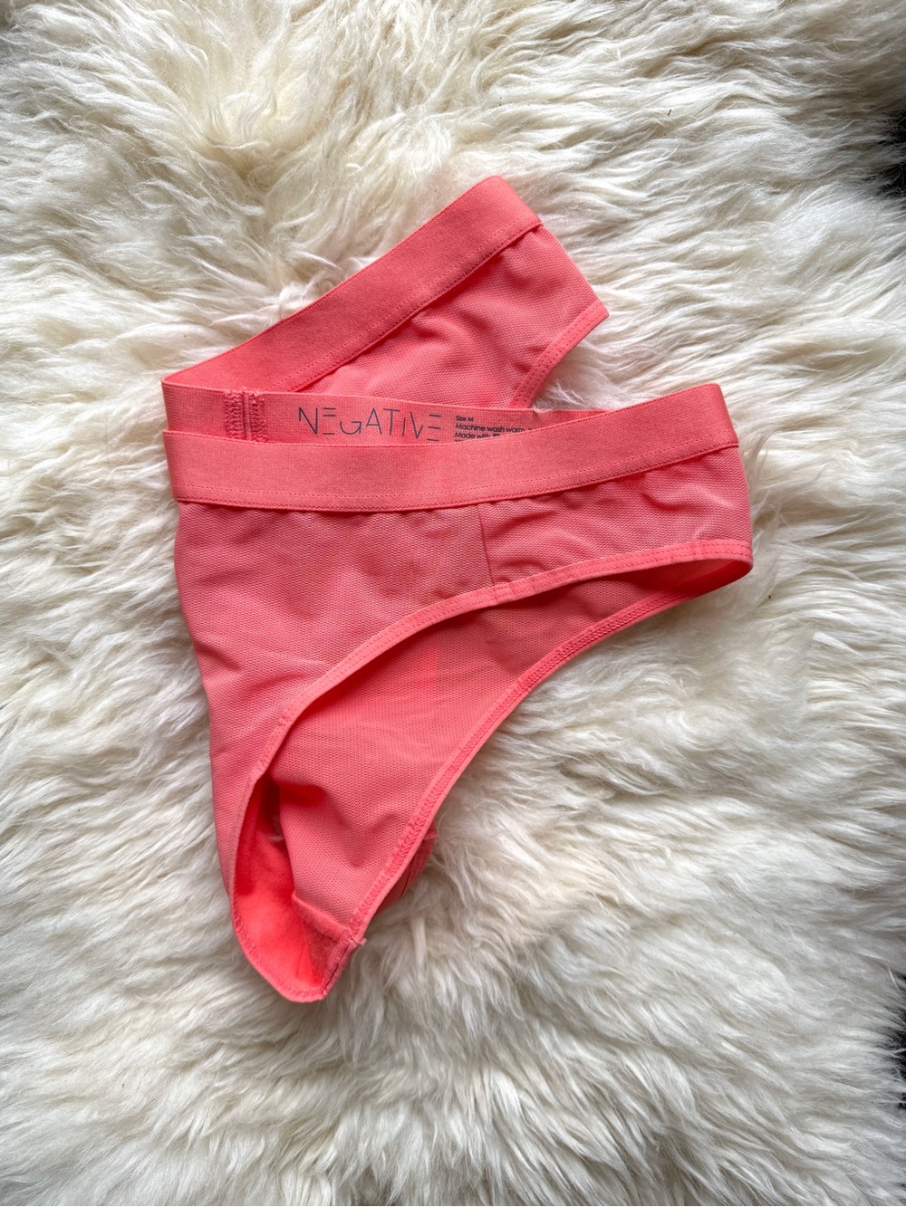 NWOT Negative Underwear Sieve Brief in Coral - M